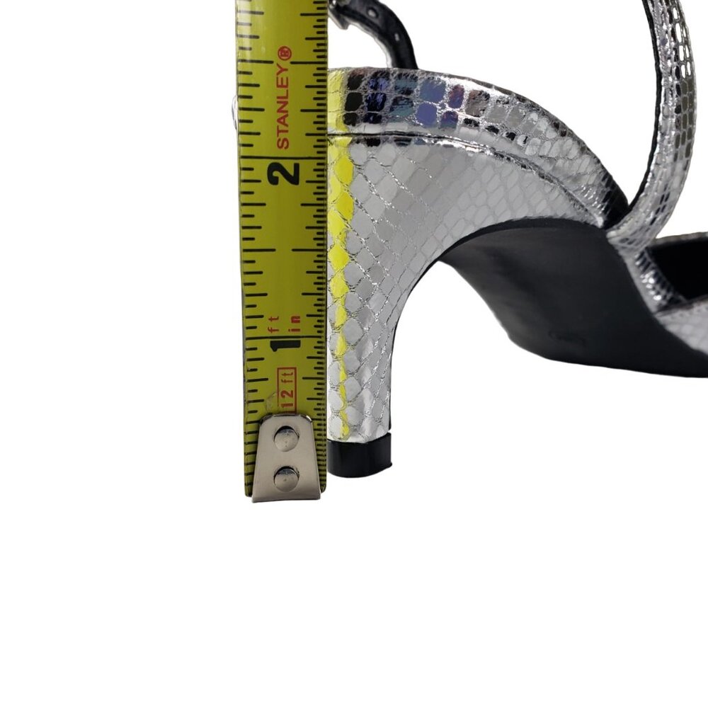 Calvin Klein Slingback Silver 2” Heels 9 Pointy Toe Worn Once Like New Condition - Picture 10 of 10